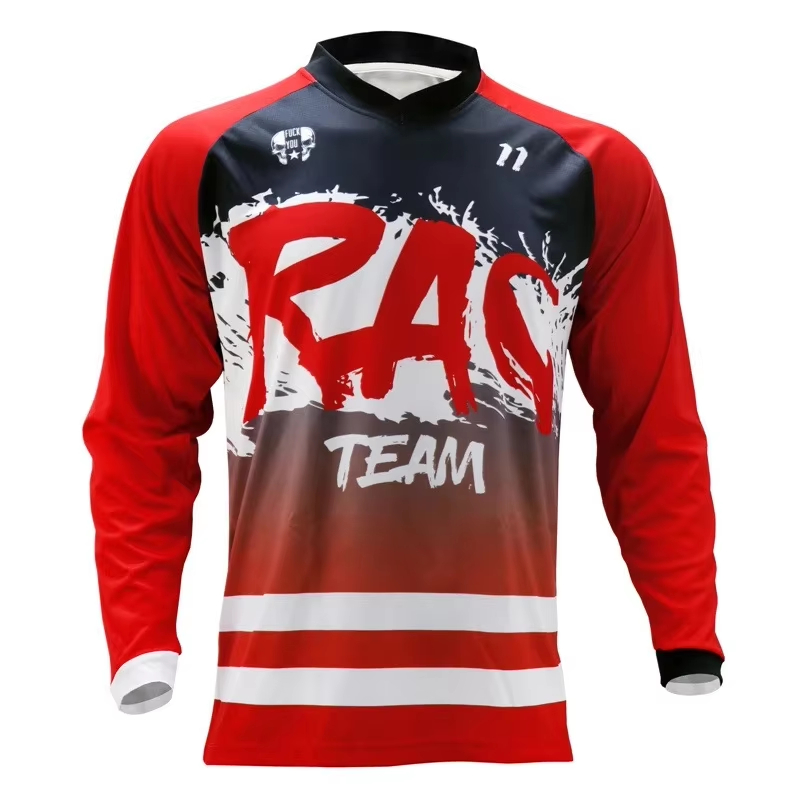 Mountain Biking Downhill - Long Sleeve MTB Racing Jersey Family