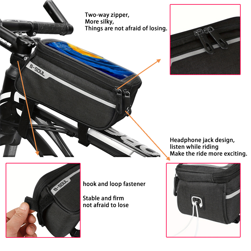 B-SOUL bicycle front beam bag, - Mountain Biking Hip Pack recension och pris