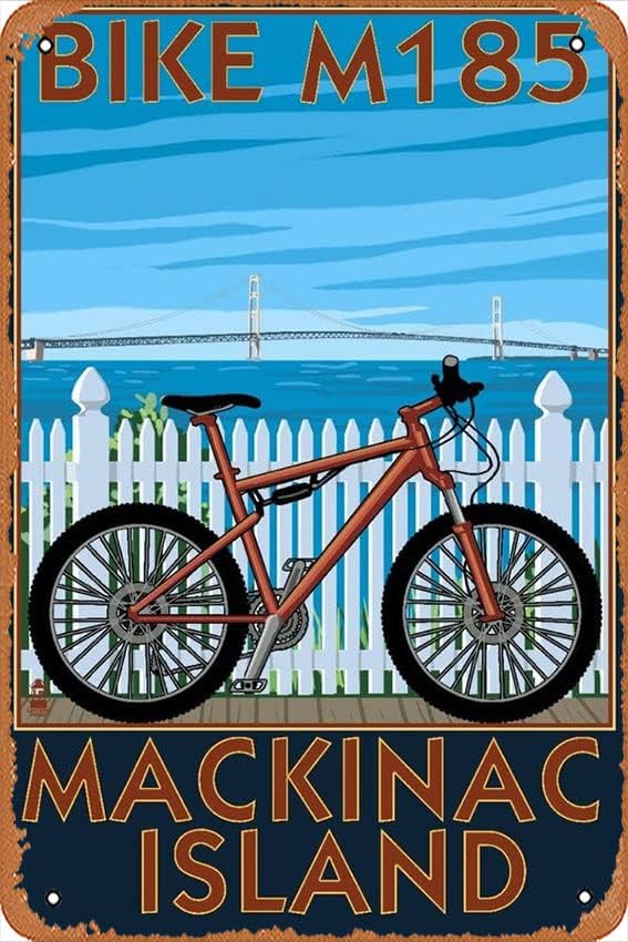Tin Sign Vintage Mackinac Isla - Mountain Biking Michigan recension och pris