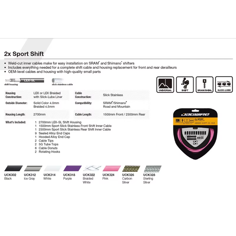 JAGWIRE 2x Sport Shift Cable F - Mountain Biking Sport recension och pris